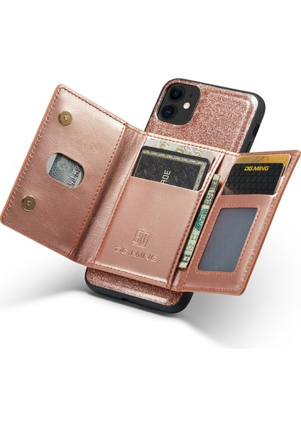 Apple iPhone 11 Fermuarı Pocket Magnicy Söndürülebilir 2-1 Arada Çıkarılabilir Telefon Kapağı Parıltılı Pu Deri Kaplamalı Pc+Tpu Kickstand Cüzdan Kılıfı Altın (Yurt Dışından) fiyatları