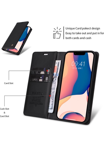 Apple iPhone 11 Pro Için Manyetik Kapatma Telefon Kılıfı, Tam Koruma Telefon Kapağı Flip Deri Cüzdan Standı (Yurt Dışından)