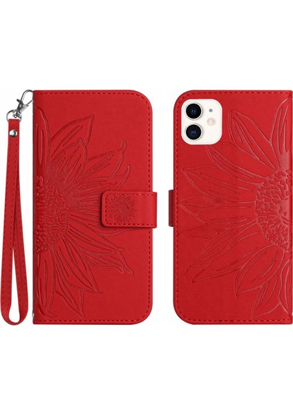 Apple iPhone 11 Için Cilt Touch Hissed Flip Telefon Kılıfı Baskılı Ayçiçeği Stand Anti Drop Pu Deri Deri Manyetik Cüzdan Kapağı Kayış (Yurt Dışından)