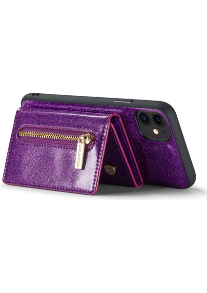 Apple iPhone 11 Fermuar Cep Manyetik Çıkarılabilir 2-1 Arada Çıkarılabilir 2-1 Bir Arada Sıkıştırılabilir Pu Deri Kaplamalı Pc+Tpu Kickstand Cüzdan Kılıfı (Yurt Dışından) modelleri