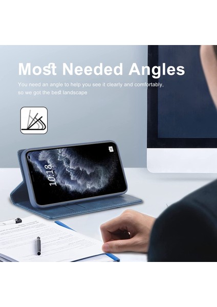 Apple iPhone 11 Pro, Rfıd Engelleme Manyetik Otomatik Kapanış Telefon Kapağı Anti Drop Telefon Kapağı Telefon Flip Deri Cüzdan Kılıfı Stand (Yurt Dışından) fırsatları