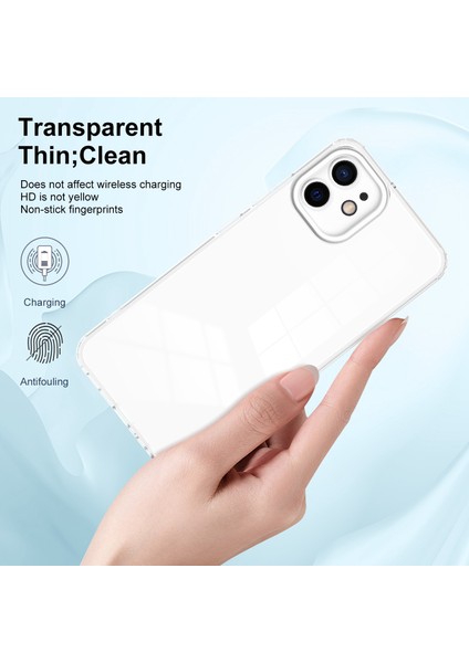 Apple iPhone 11 Için 3'ü 1 Arada Tpu Arka Plaka+Pc Çerçevesi+Pc Kamera Koruması Telefon Kılıfı Karaket Anti Koruyucu Kapak-Beyaz (Yurt Dışından)