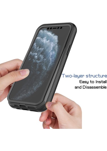 Apple iPhone 11 Pro Hard Pc+Yumuşak Tpu Hibrid Kapak Pet Ekran Koruyucu-Doğru ile Drop Önleyici Telefon Kılıfı (Yurt Dışından)
