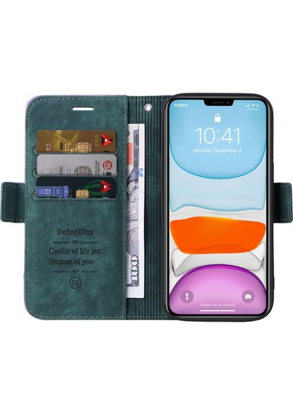 Apple iPhone 11 Pro, Baskılı Dikiş Hattı Pu Deri+Tpu Cüzdan Stand Telefon Kapağı Kayışlı Şok Geçirmez Telefon Kasası (Yurt Dışından)