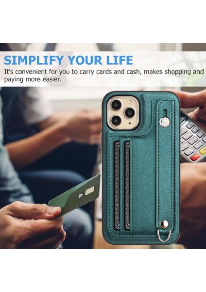 Kart Yuvaları Apple iPhone 11 Pro Yb Deri Kaplama Serisi-5 Kickstand ile 5 Anti-Çizik Tpu Kapağı (Yurt Dışından)