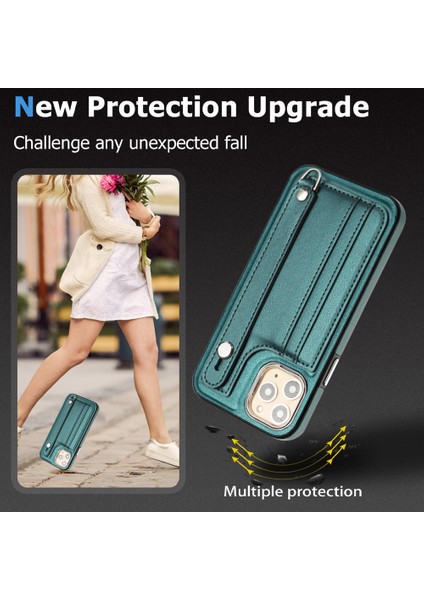 Kart Yuvaları Apple iPhone 11 Pro Yb Deri Kaplama Serisi-5 Kickstand ile 5 Anti-Çizik Tpu Kapağı (Yurt Dışından)