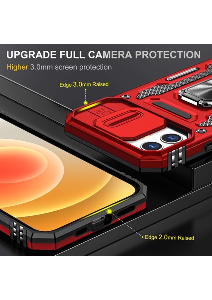 Apple iPhone 11 Için Zırh Anti-Çizik Telefon Kasası Kickstand Pc+Tpu Koruyucu Arka Kapak Slayt Kamera Kapağı (Yurt Dışından)