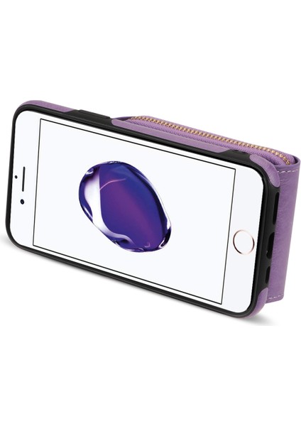 Apple iPhone 7/8pu Deri Kaplamalı Tpu Kart Yuvası Kickstand Kapak-Mor (Yurt Dışından) fırsatları