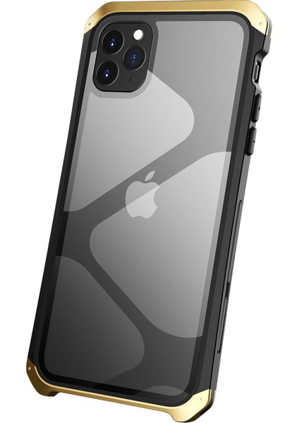 Apple iPhone 11 Pro Tedirgin Cam Panel Kılıfı 3 Parçalı Tasarım Şok Geçirmez Metal Çerçeve Telefon Kapağı/altın (Yurt Dışından)