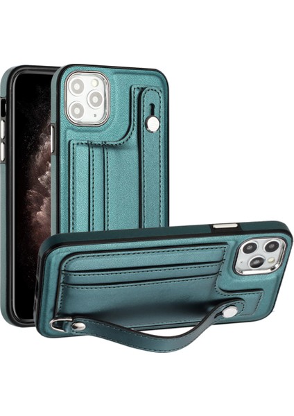 Apple iPhone 11 Pro Maks Yb Deri Kaplama Serisi-5 Tpu Kart Yuvalı Koruyucu Kapak Için Koruyucu Telefon Kılıfı (Yurt Dışından)