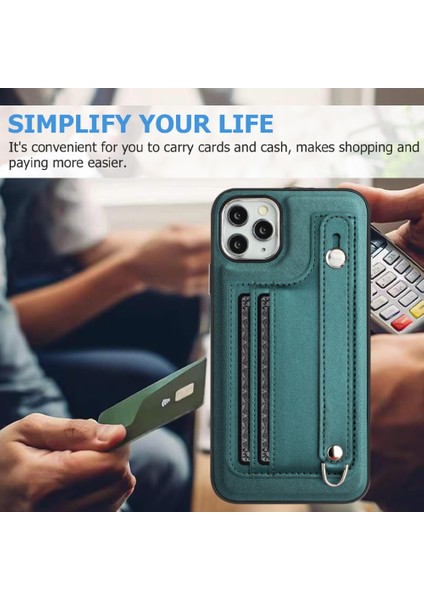 Apple iPhone 11 Pro Maks Yb Deri Kaplama Serisi-5 Tpu Kart Yuvalı Koruyucu Kapak Için Koruyucu Telefon Kılıfı (Yurt Dışından)