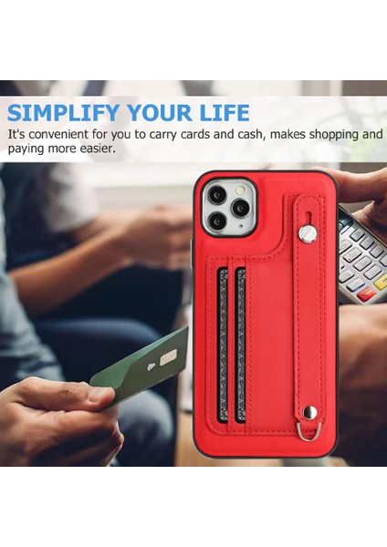 Apple iPhone 11 Pro Maks Yb Deri Kaplama Serisi-5 Tpu Kart Yuvalı Koruyucu Kapak Için Koruyucu Telefon Kılıfı (Yurt Dışından)