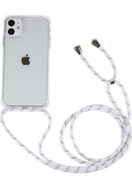 Apple iPhone 11 Için Ayarlanabilir Kordon Damla Geçirmez Tpu+Akrilik Arka Kapak-Beyaz (Yurt Dışından)