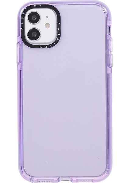Apple iPhone 11 Şeffaf Pc+Tpu Telefon Kasası Damla Koruma Geri Kapak Tespit Edici Mor (Yurt Dışından)