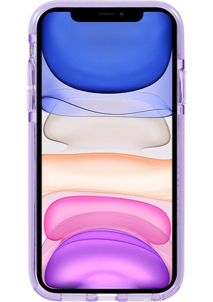 Apple iPhone 11 Şeffaf Pc+Tpu Telefon Kasası Damla Koruma Geri Kapak Tespit Edici Mor (Yurt Dışından)