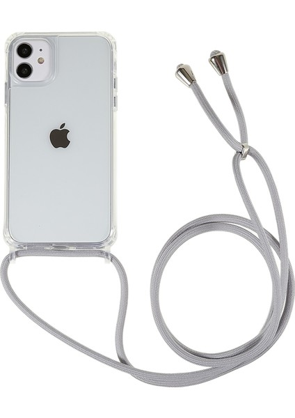 Apple iPhone 11 Için Ayarlanabilir Kordon Damla Geçirmez Tpu+Akrilik Arka Kapak-Gri (Yurt Dışından)