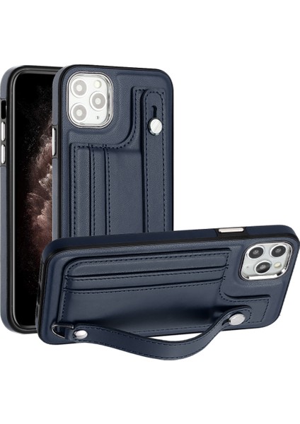 Apple iPhone 11 Pro Maks Yb Deri Kaplama Serisi-5 Tpu Kart Yuvaları Sapfire ile Koruyucu Telefon Kılıfı (Yurt Dışından)