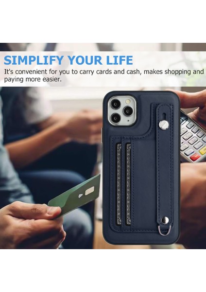 Apple iPhone 11 Pro Maks Yb Deri Kaplama Serisi-5 Tpu Kart Yuvaları Sapfire ile Koruyucu Telefon Kılıfı (Yurt Dışından)