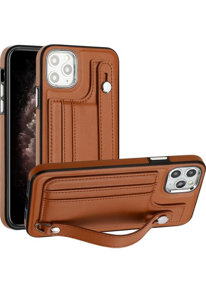 Apple iPhone 11 Pro Maks Yb Deri Kaplama Serisi-5 Tpu Kart Yuvaları ile Koruyucu Kapak Için Koruyucu Telefon Kılıfı (Yurt Dışından)