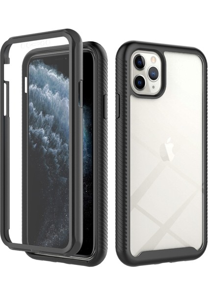 Apple iPhone 11 Için Max 3'ü 1 Arada Şok Geçirmez Telefon Kasası Pc Geri+Tpu Çerçevesi+Pet Ekran Koruyucu Hibrid Kapak (Yurt Dışından)