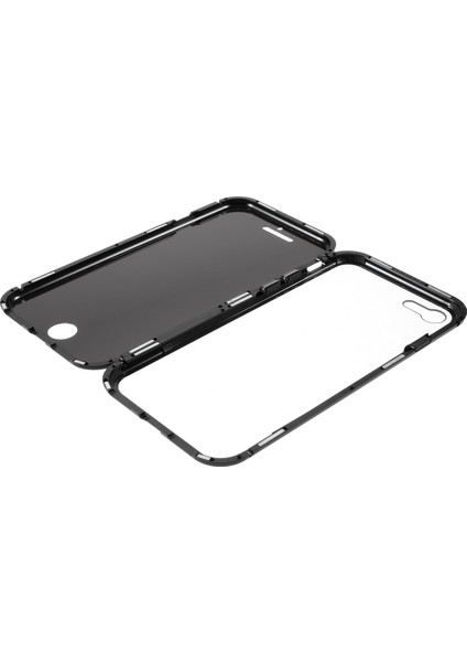 Manyetik Metal Çerçeve+Apple iPhone 7/8 Için Çift Taraflı Temperli Cam Önleyici Tam Kapsama Kapağı -Black (Yurt Dışından) fiyatları
