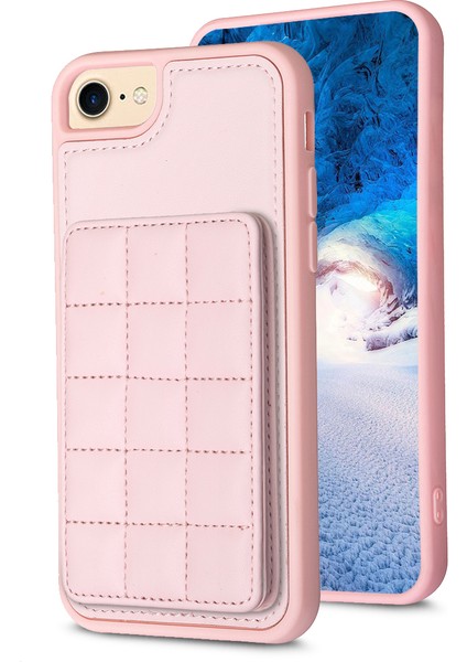 STYLE-BF24 Kart Tutucu Kılıfı Apple iPhone 6/6s Kickstand Deri+Tpu Telefon Kapak Pembe (Yurt Dışından)
