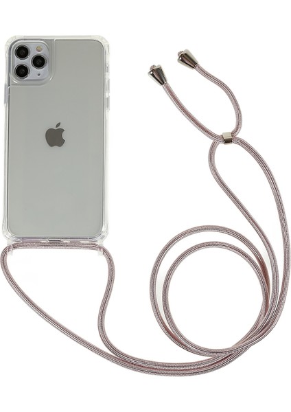 Tpu+Akrilik Arka Kapak Apple iPhone 11 Pro-Şeffaf Telefon Kasası Ayarlanabilir Kordonlu Altın ile (Yurt Dışından)
