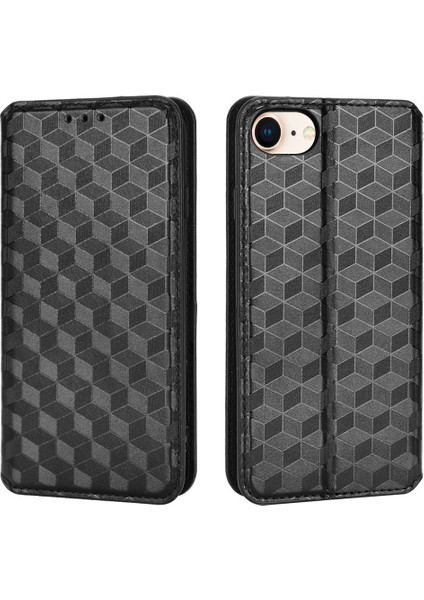 Apple iPhone Se Cüzdan Stand Anti-Shock Rhock Rhombus Baskılı Deri Kılıf Manyetik Otomatik Kapanış Telefon Kapağı (Yurt Dışından)