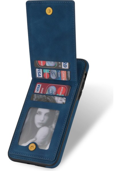 Apple iPhone 8/7 Pu Deri+Tpu Cep Telefonu Kabuğu Rfıd Engelleme Dikey Kart Tutucu Kickstand Telefon Kılıfı (Yurt Dışından) fiyatları