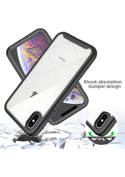 Apple iPhone Xs Için Max Telefon Kılıfı Anti-Karakter Anti-Cratch Sabit Pc+Yumuşak Tpu Hibrid Kapak Pet Ekran Koruyucu Baby Mavi ile Anti Drop Telefon Kılıfı (Yurt Dışından)