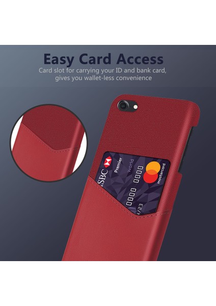 Ksq Pc+Pu+Bez Hibrit Telefon Kapak Kabuğu, Apple iPhone 8/7/se-Red Için Kart Yuvalı (Yurt Dışından) fırsatları