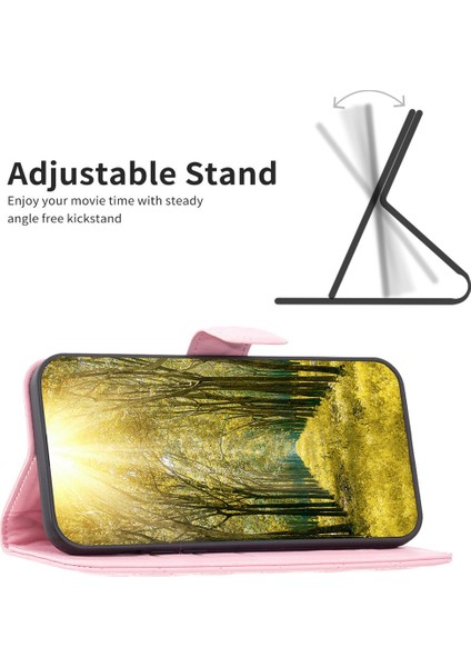 Apple iPhone Xr Bf Style-14 Için Kapak Baskılı Rhombus Desen Mat Drop Anti-Drop Telefon Kılıfı Stand-Pink ile (Yurt Dışından)