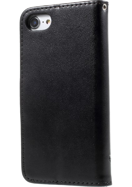 Kelebek Çiçek Manyetik Cüzdan Pu Deri Stand Kılıfı Apple iPhone Se-Black (Yurt Dışından) fiyatları
