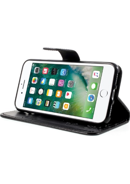 Kelebek Çiçek Manyetik Cüzdan Pu Deri Stand Kılıfı Apple iPhone Se-Black (Yurt Dışından) fırsatları