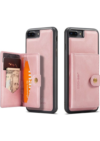 Apple iPhone 7 Plus/8 Plus Deri Kaplamalı Tpu Kasa Çıkarılabilir Manyetik Cüzdan Kickstand Telefon Kapağı Için (Yurt Dışından)