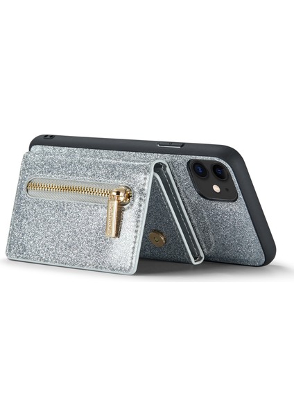 Apple iPhone 11 Fermuar Cep Manyetik Çıkarılabilir 2-1 Arada Çıkarılabilir 2-1 Bir Arada Sabit (Yurt Dışından)