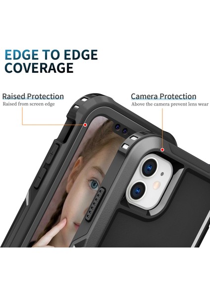 Apple iPhone 11 Damla Geçirmez Pc+Silikon Telefon Kılıfı Çimlenebilir Yüzük Kickstand Giyim Dayanıklı Telefon Kapağı (Yurt Dışından) fırsatları