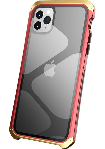 Apple iPhone 11 Pro Tedirgin Cam Panel Kılıfı 3 Parçalı Tasarım Şok Geçirmez Metal Çerçeve Telefon Kapağı/altın (Yurt Dışından)