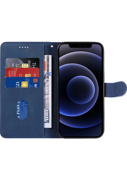 Apple iPhone 11 Pu Deri Folio Kılıf Cüzdanı Stand Baskılı Çizgi Telefon Kapağı Strap-Mavi ile (Yurt Dışından) fiyatları