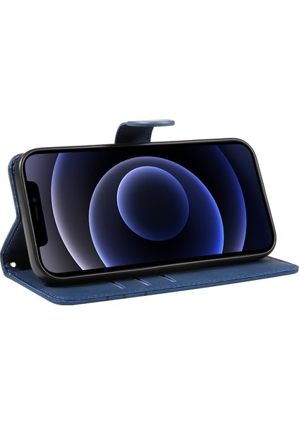 Apple iPhone 11 Pu Deri Folio Kılıf Cüzdanı Stand Baskılı Çizgi Telefon Kapağı Strap-Mavi ile (Yurt Dışından) fırsatları