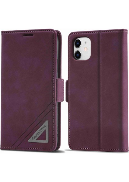 Apple iPhone 11 Her Şey Dahil Koruma Cüzdanı Pu Deri Deri Flip Cep Telefon Kapağı Stand-Wine Red ile (Yurt Dışından)