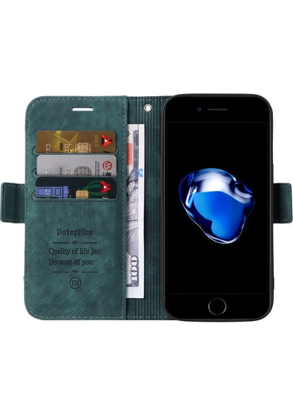 Apple iPhone 6/6s Için Telefon Kılıfı Baskılı Dikiş Hattı Pu Deri Anti Drop Anti-Drop Telefon Cüzdan Kapak Standı Kayış (Yurt Dışından)