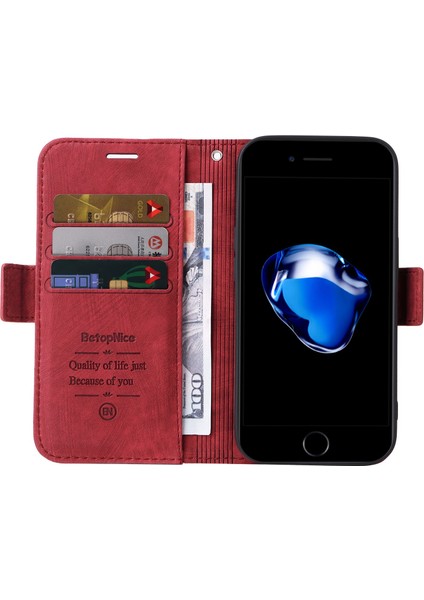 Apple iPhone 6/6s Için Telefon Kılıfı Baskılı Dikiş Hattı Pu Deri Anti Drop Anti-Drop Telefon Cüzdan Kapak Standı Kayış (Yurt Dışından)