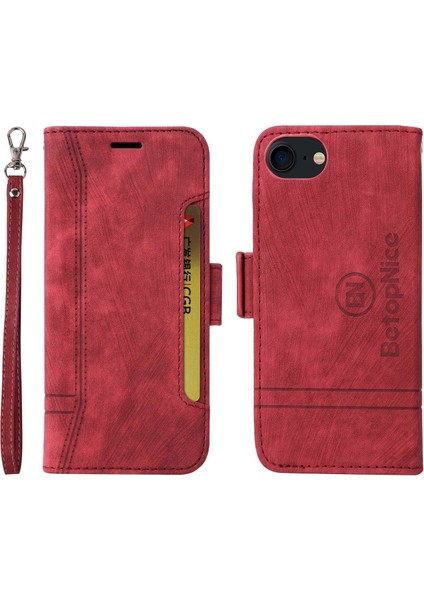 Apple iPhone 6/6s Için Telefon Kılıfı Baskılı Dikiş Hattı Pu Deri Anti Drop Anti-Drop Telefon Cüzdan Kapak Standı Kayış (Yurt Dışından)