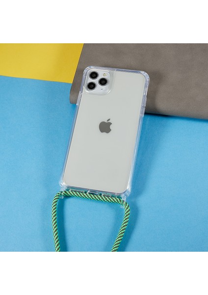 Ayarlanabilir Kordon Yeşili ile Apple iPhone 11 Pro Şeffaf Telefon Kılıfı Için Tpu+Akrilik Arka Kapak (Yurt Dışından)