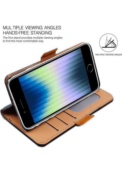 Apple iPhone Se Anti-Drop Telefonu Flip Deri Kasa Manyetik Kapanma Cüzdanı Stand Renk Ekleme Telefon Kapağı (Yurt Dışından) modelleri