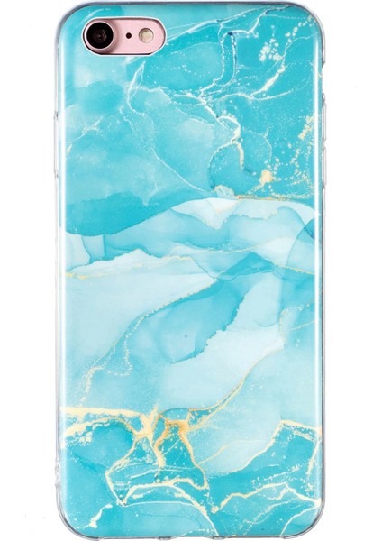 Apple iPhone Se Şık Mermer Desen Imd Telefon Kılıf Anti-Drop Yumuşak Tpu Kapak Yeşili (Yurt Dışından)
