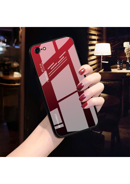 Gradyan Cam+Tpu+Pc Hibrid Geri Kılıf Apple iPhone Se -Red (Yurt Dışından) fiyatları
