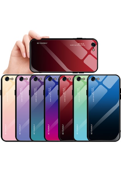 Gradyan Cam+Tpu+Pc Hibrid Geri Kılıf Apple iPhone Se -Red (Yurt Dışından) fırsatları