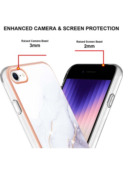 Apple iPhone Se Elektroklokal Glitter Telefon Kılıfı Imd Mermer Desen Yumuşak Tpu Şok Geçirmez Anti (Yurt Dışından) fırsatları